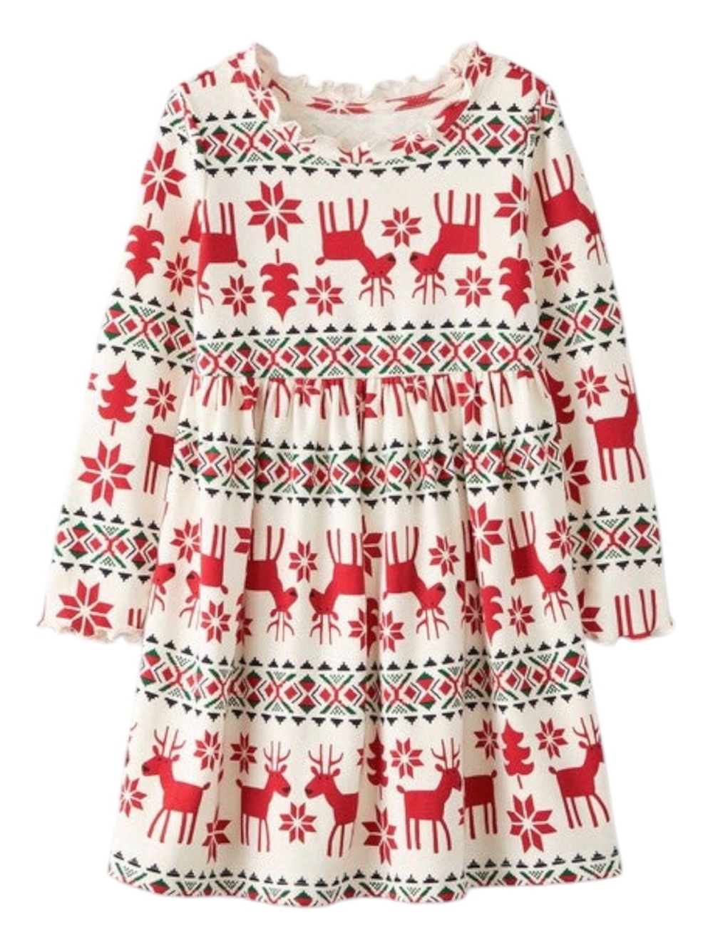 HANNA ANDERSON HOLIDAY REINDEER DRESS SIZE 6/7 PERFECT FOR THAT HOLIDAY PHOTO